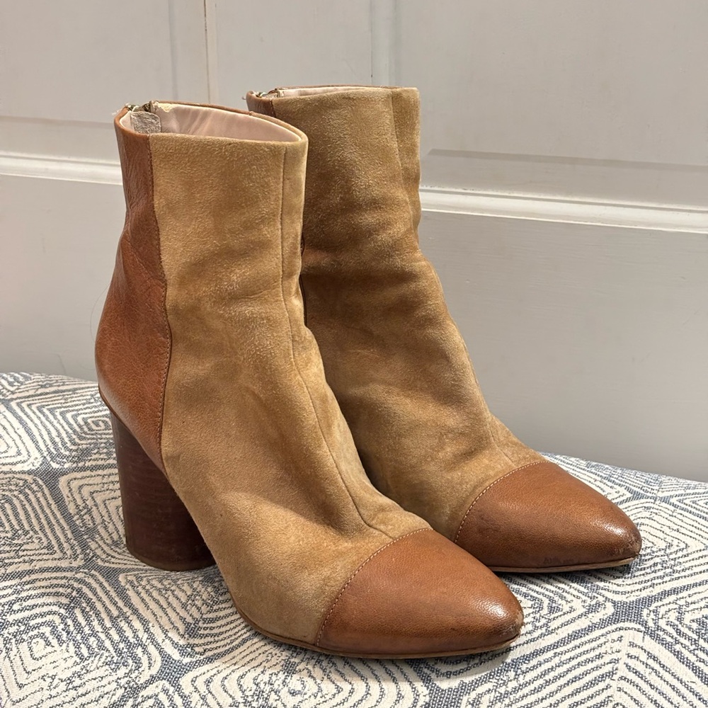 NINE WEST Cabrillo Cap Toe Bootie Beige Size 9
